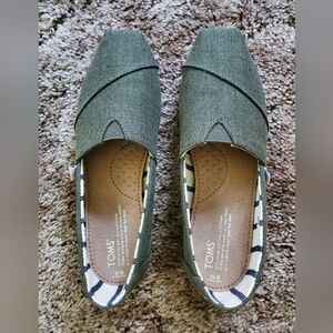 TOMS Pine Heritage Canvas Womens Alpargata Slip-on Shoes